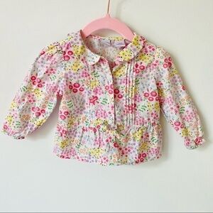 𝅺TALBOTS Girl's Floral Button Blouse